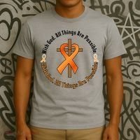 With God All Things Are Possible Multiple Sclerosis Awareness T-Shirt thumb 3