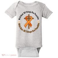 With God All Things Are Possible Multiple Sclerosis Awareness Baby Bodysuit thumb 0