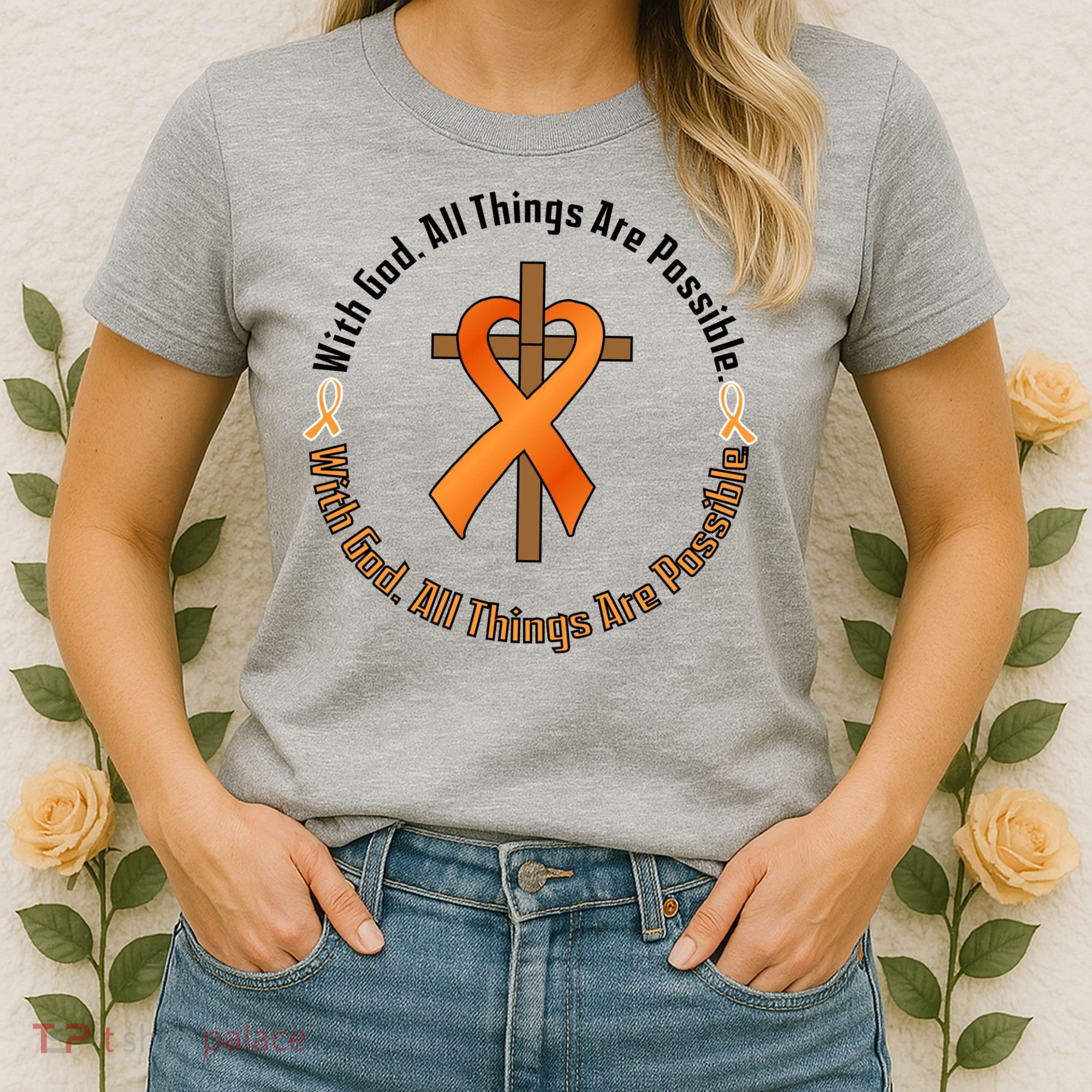 With God All Things Are Possible Multiple Sclerosis Awareness Women's T-Shirt