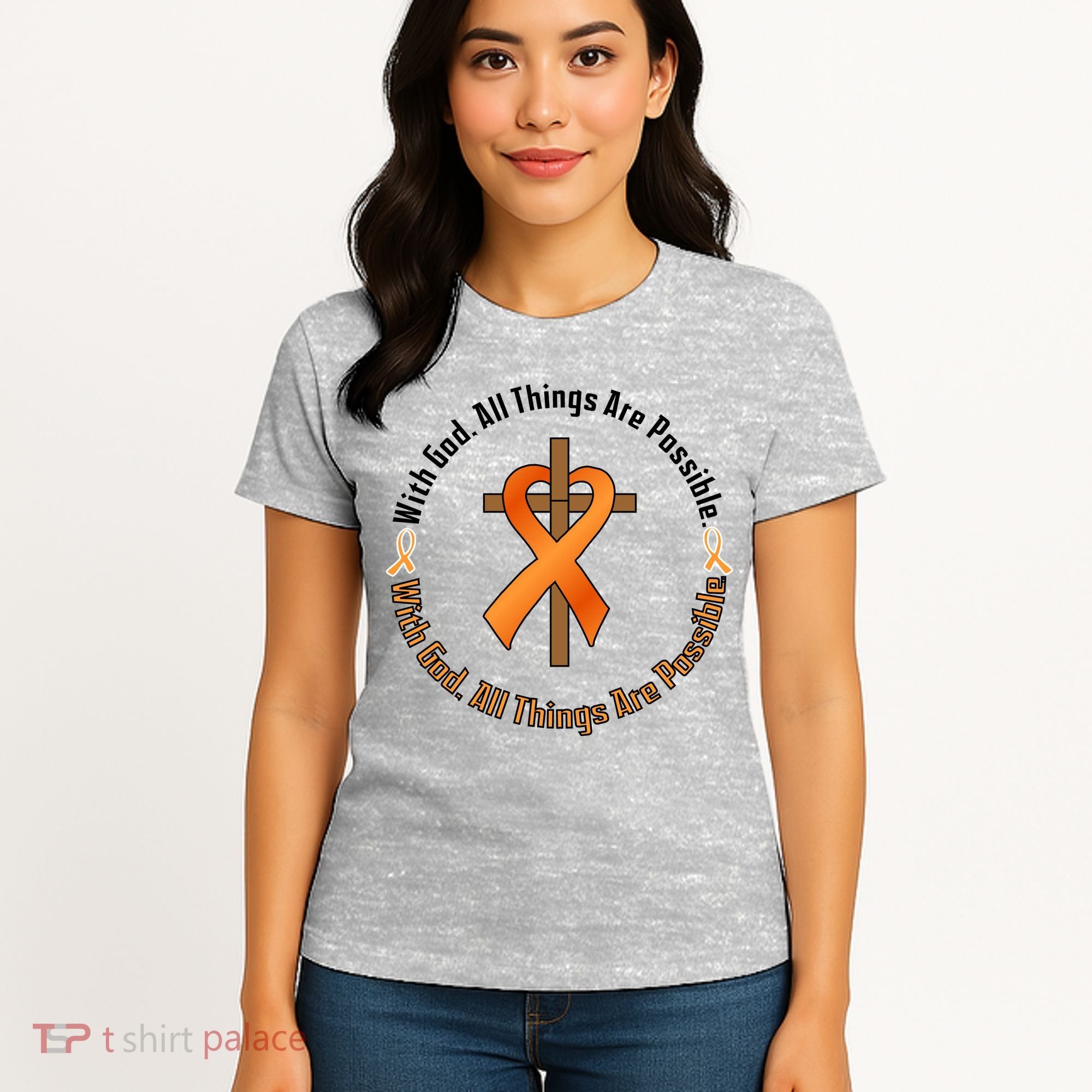 With God All Things Are Possible Multiple Sclerosis Awareness Women's T-Shirt