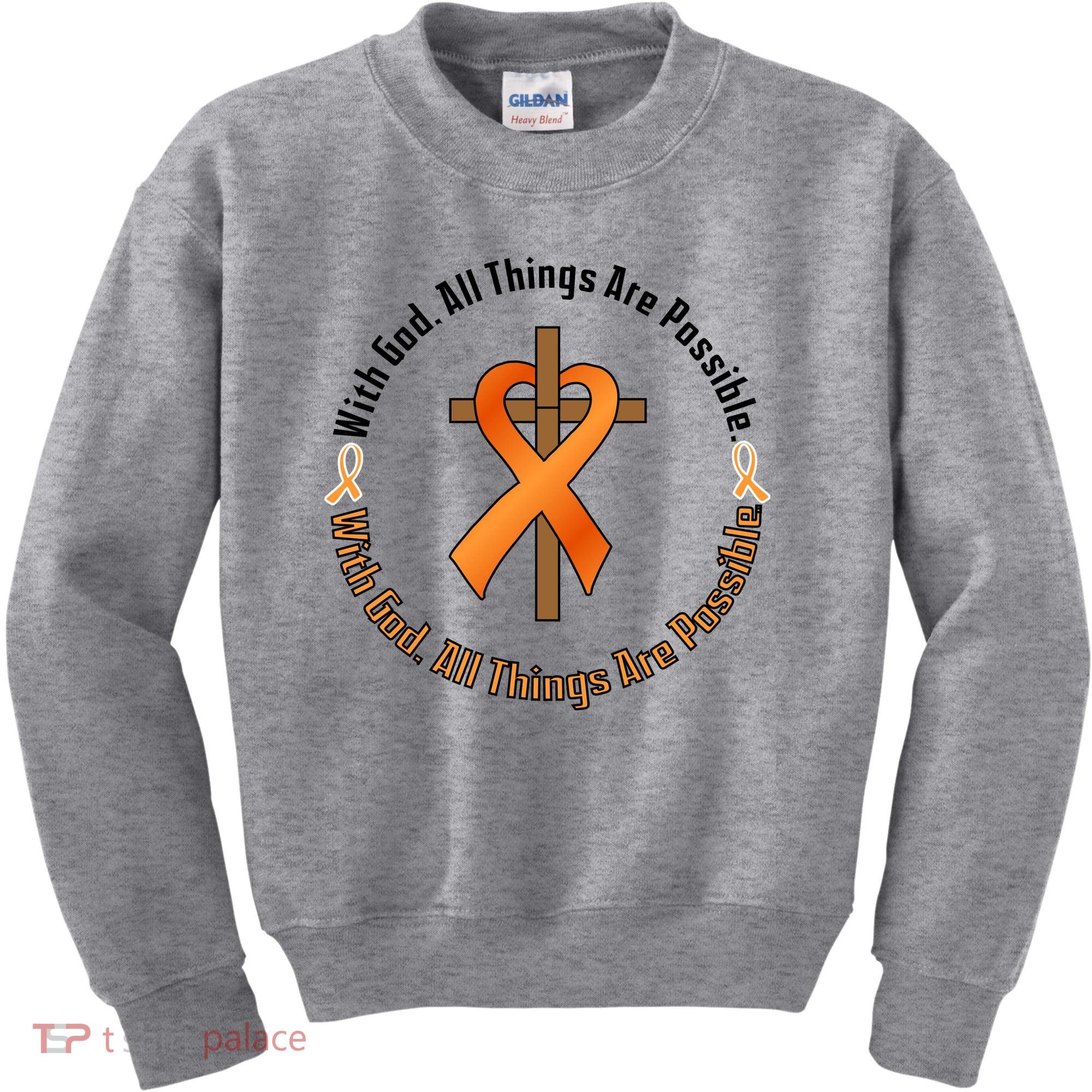 With God All Things Are Possible Multiple Sclerosis Awareness Kids Sweatshirt