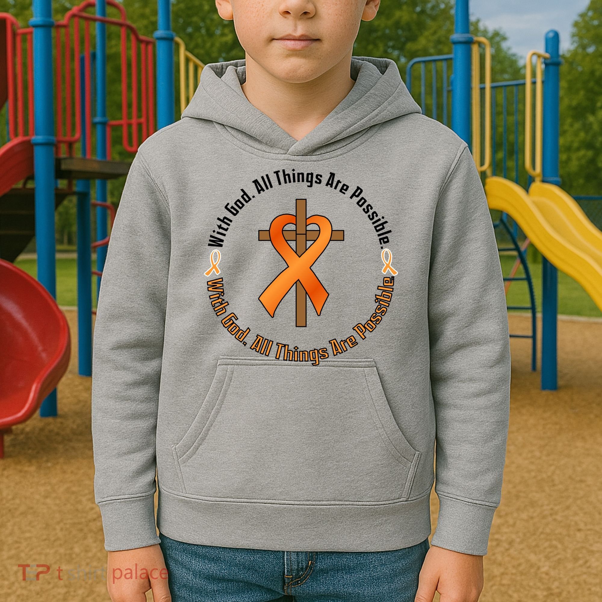 With God All Things Are Possible Multiple Sclerosis Awareness Kids Hoodie