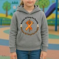 With God All Things Are Possible Multiple Sclerosis Awareness Kids Hoodie thumb 3