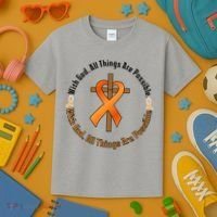With God All Things Are Possible Multiple Sclerosis Awareness Kids T-Shirt thumb 3