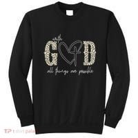 With God All Things Are Possible Cross Heart Sweatshirt thumb 0