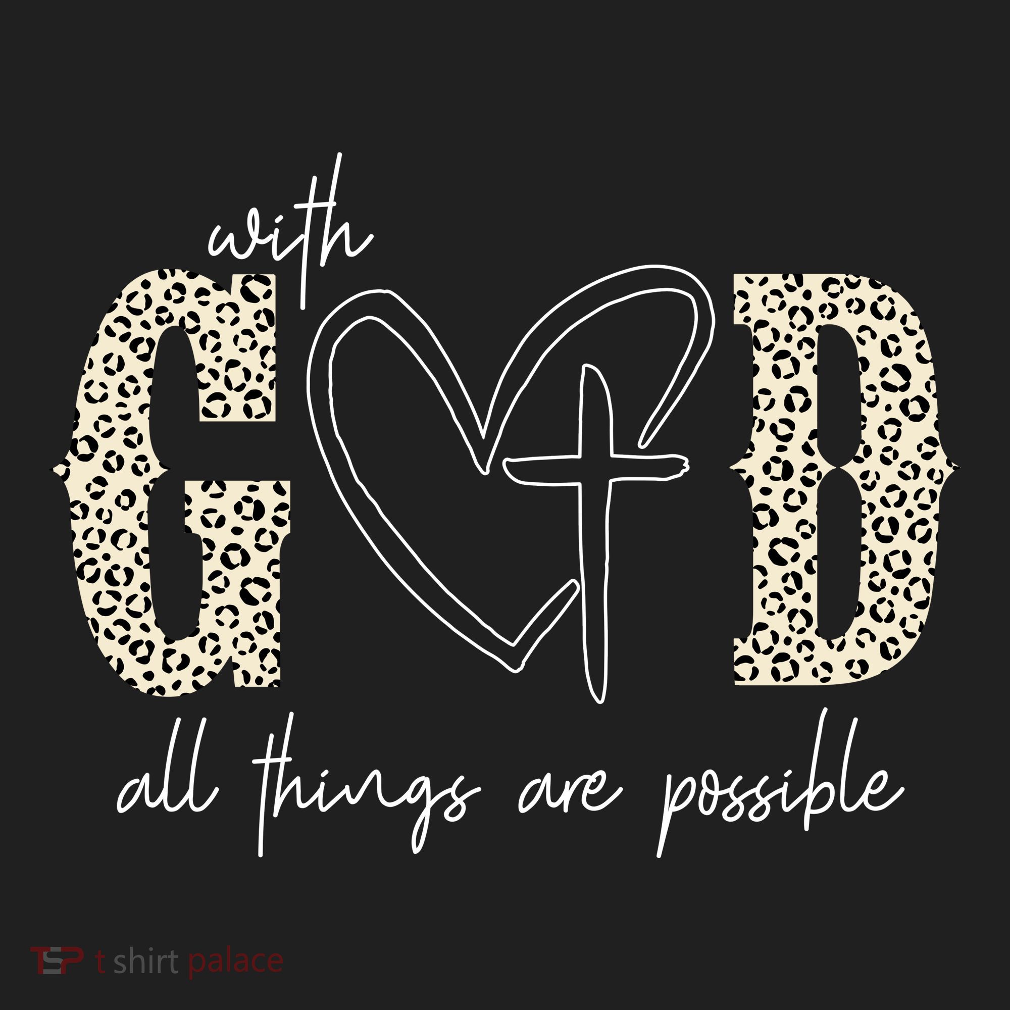 With God All Things Are Possible Cross Heart Beanie