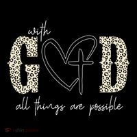 With God All Things Are Possible Cross Heart Women's Hoodie thumb 2