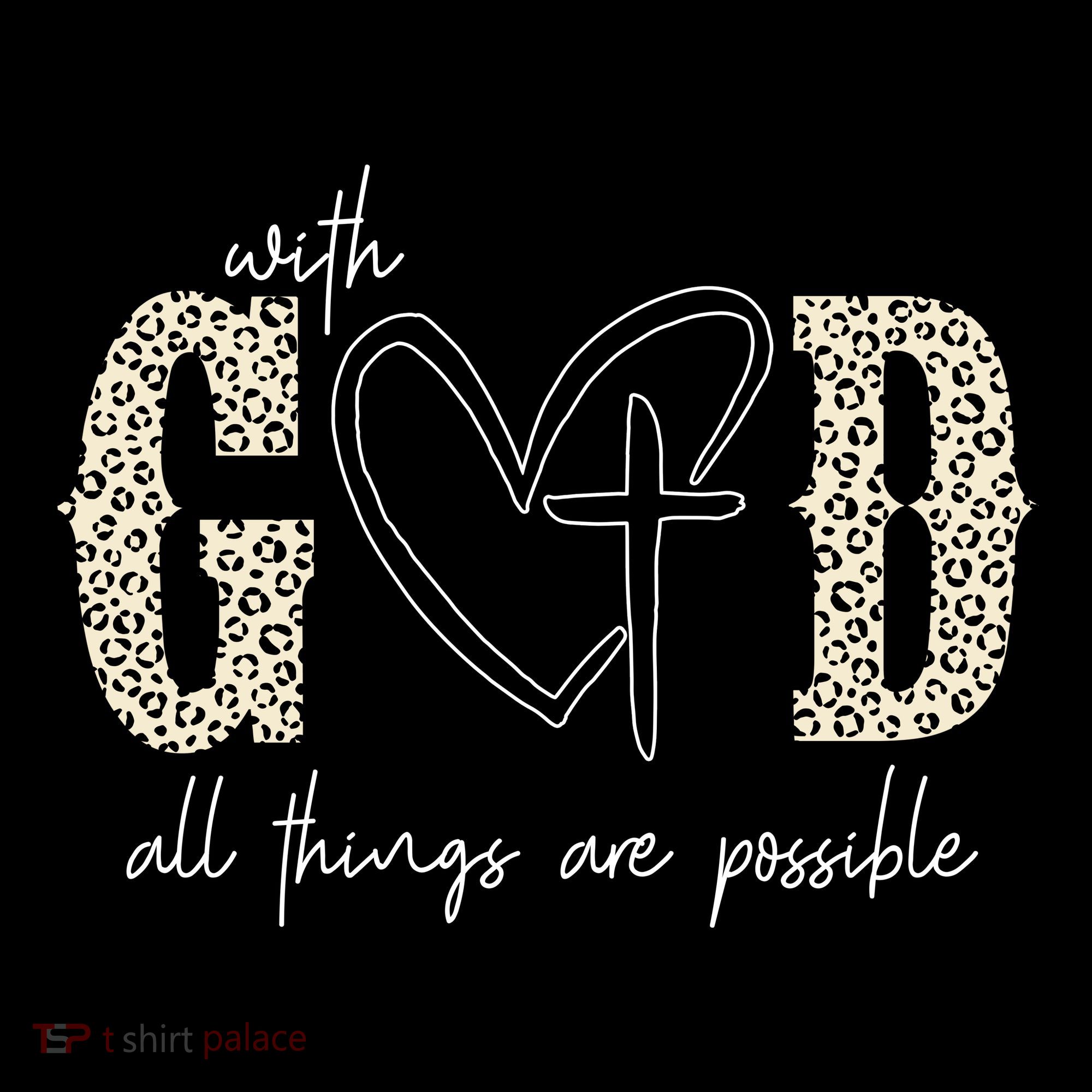 With God All Things Are Possible Cross Heart Women's Hoodie