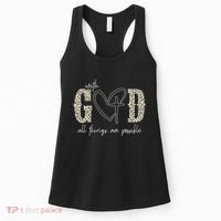 With God All Things Are Possible Cross Heart Women's Tank Top thumb 0