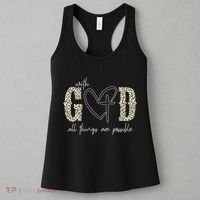 With God All Things Are Possible Cross Heart Women's Tank Top thumb 3