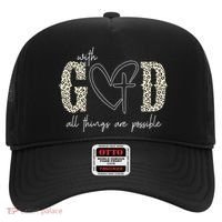 With God All Things Are Possible Cross Heart Hat thumb 0