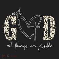 With God All Things Are Possible Cross Heart Hat thumb 2