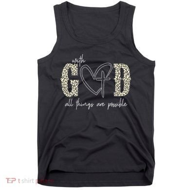 With God All Things Are Possible Cross Heart Tank Top