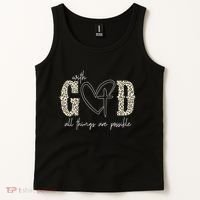 With God All Things Are Possible Cross Heart Tank Top thumb 2