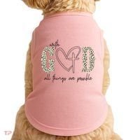 With God All Things Are Possible Cross Heart Doggie Tank thumb 0