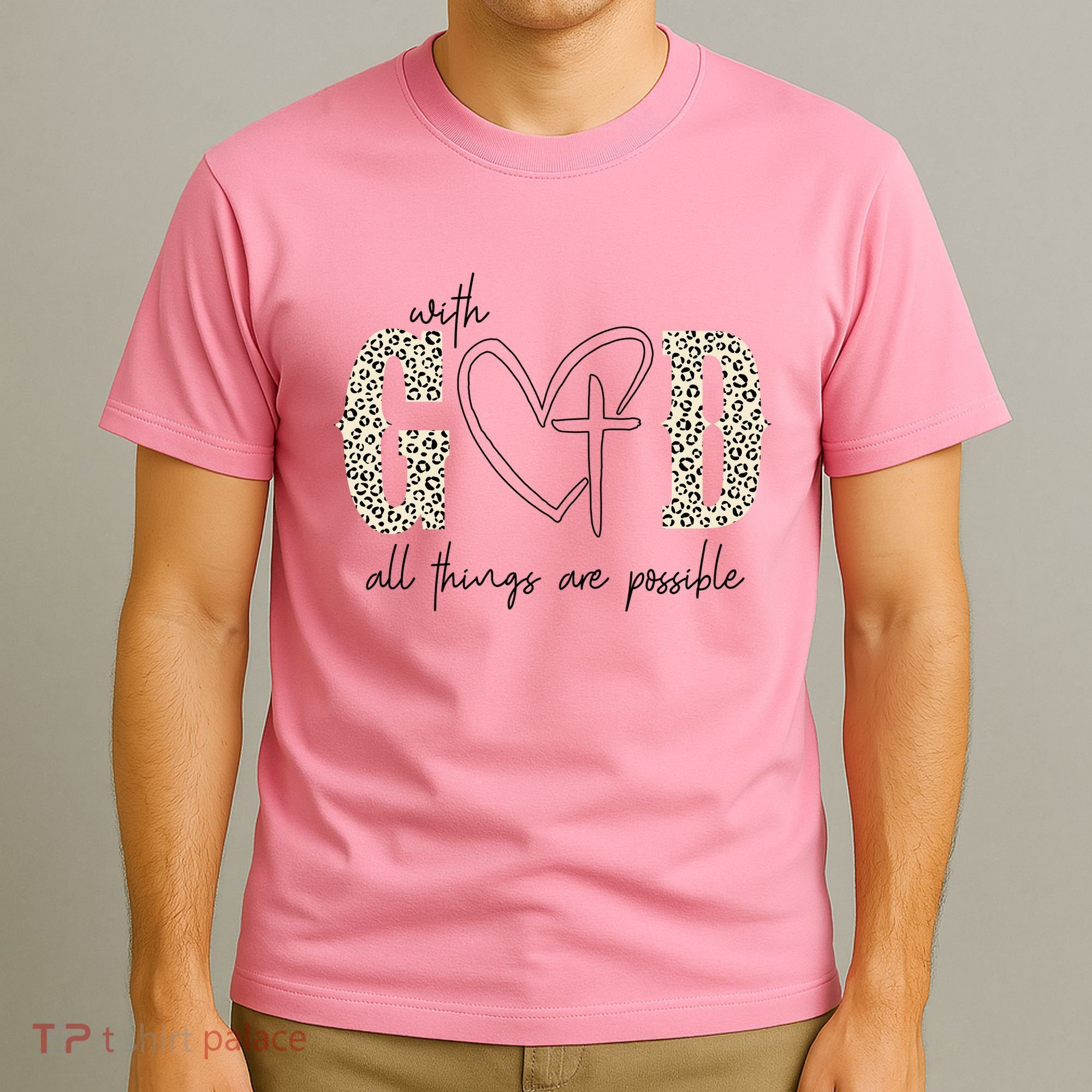 With God All Things Are Possible Cross Heart T-Shirt