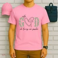 With God All Things Are Possible Cross Heart T-Shirt thumb 6