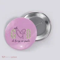 With God All Things Are Possible Cross Heart Button thumb 0