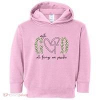 With God All Things Are Possible Cross Heart Toddler Hoodie thumb 0