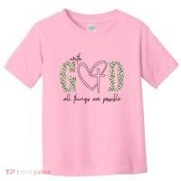 With God All Things Are Possible Cross Heart Toddler T-Shirt thumb 0