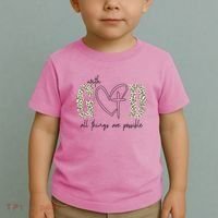 With God All Things Are Possible Cross Heart Toddler T-Shirt thumb 2