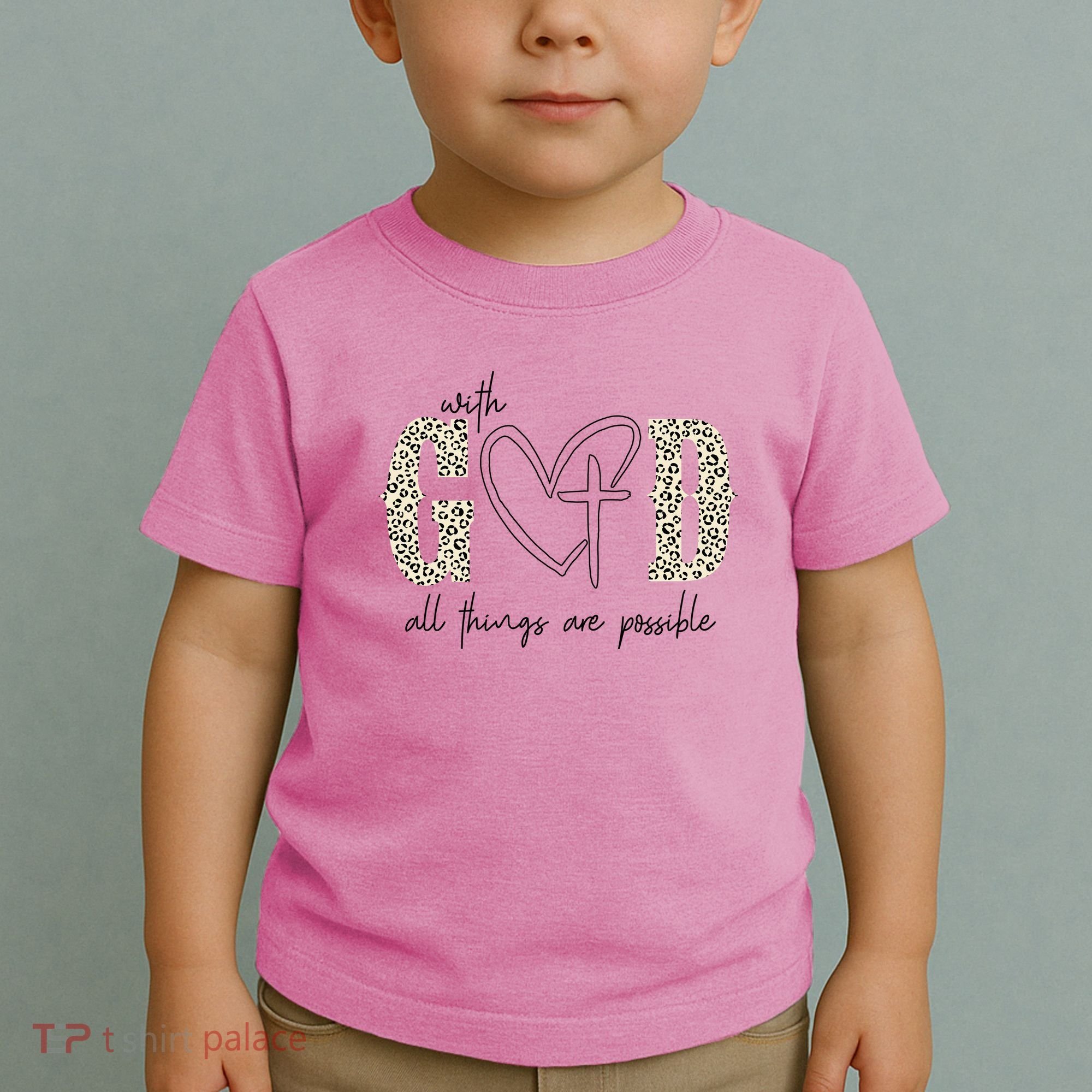 With God All Things Are Possible Cross Heart Toddler T-Shirt
