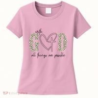 With God All Things Are Possible Cross Heart Women's T-Shirt thumb 0