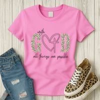 With God All Things Are Possible Cross Heart Women's T-Shirt thumb 3