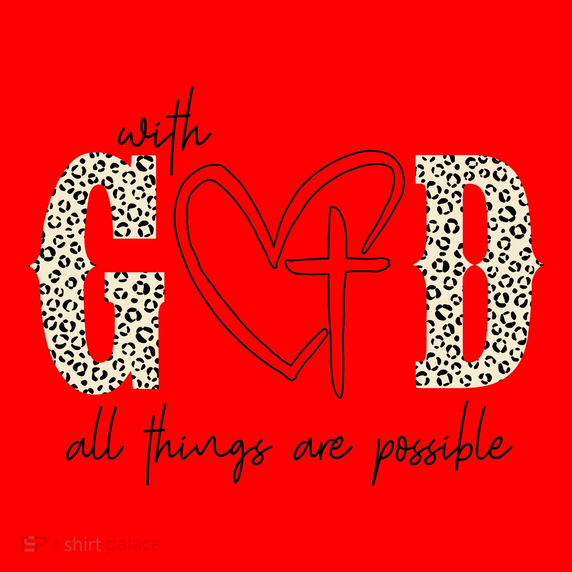 With God All Things Are Possible Cross Heart Santa Hat