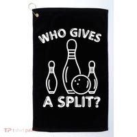 Who Gives A Split Funny Bowling Balls Golf Towel thumb 0