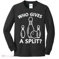 Who Gives A Split Funny Bowling Balls Kids Long Sleeve Shirt thumb 0