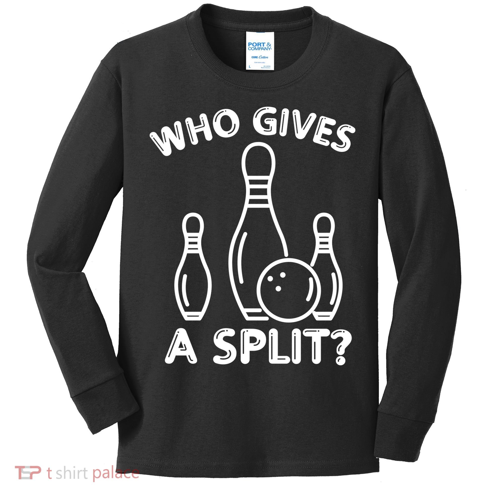 Who Gives A Split Funny Bowling Balls Kids Long Sleeve Shirt