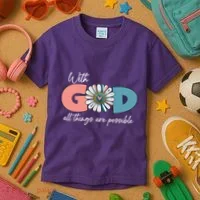 With God All Things Are Possible Kids T-Shirt thumb 3