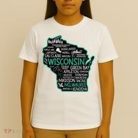 Wisconsin Green Bay Osseo Kenosha Racine Milwaukee Map T-Shirt thumb 4