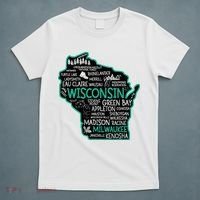 Wisconsin Green Bay Osseo Kenosha Racine Milwaukee Map T-Shirt thumb 5