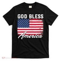 Wo God Bless America USA Flag 4th Of July Patriotic V-Neck T-Shirt thumb 0
