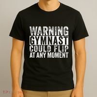 Warning Gymnast Could Flip Funny Gymnastics T-Shirt thumb 3
