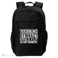 Warning Gymnast Could Flip Funny Gymnastics Backpack thumb 0