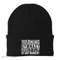 Warning Gymnast Could Flip Funny Gymnastics Beanie thumb 0