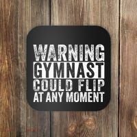 Warning Gymnast Could Flip Funny Gymnastics Coaster thumb 0