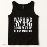 Warning Gymnast Could Flip Funny Gymnastics Tank Top thumb 2