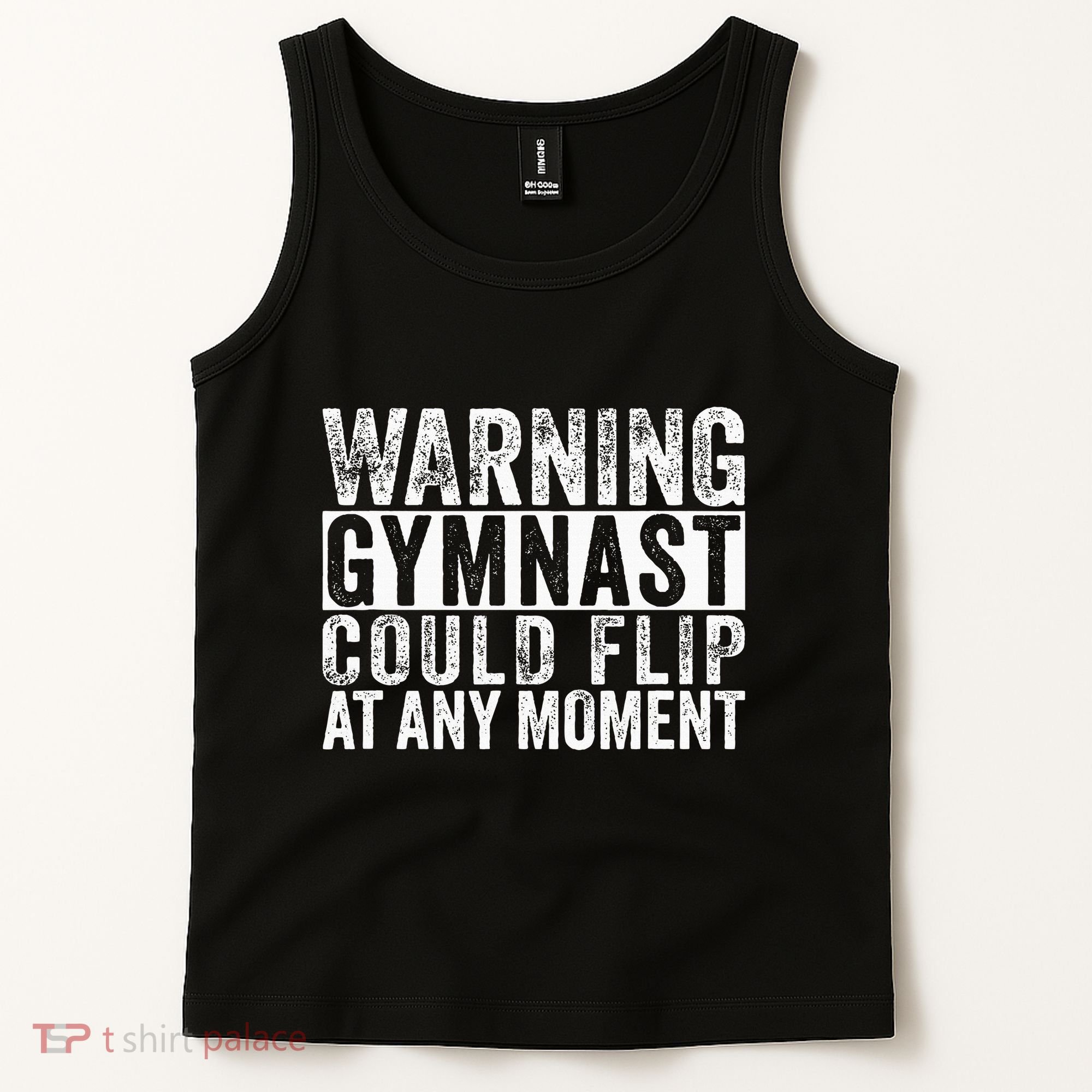 Warning Gymnast Could Flip Funny Gymnastics Tank Top