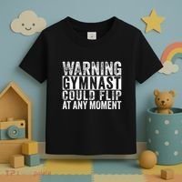 Warning Gymnast Could Flip Funny Gymnastics Toddler T-Shirt thumb 3