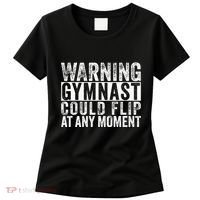 Warning Gymnast Could Flip Funny Gymnastics Women's T-Shirt thumb 0