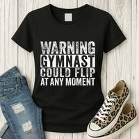 Warning Gymnast Could Flip Funny Gymnastics Women's T-Shirt thumb 3