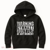 Warning Gymnast Could Flip Funny Gymnastics Kids Hoodie thumb 0