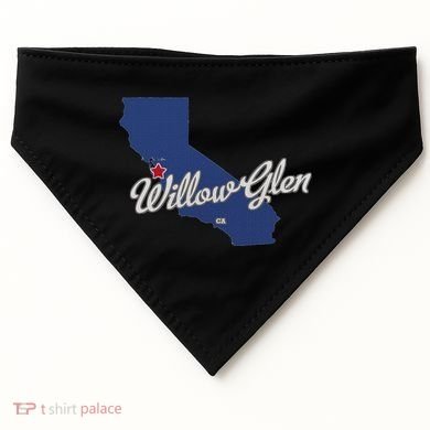 Willow Glen California San Jose Ca Map USA-Made Doggie Bandana