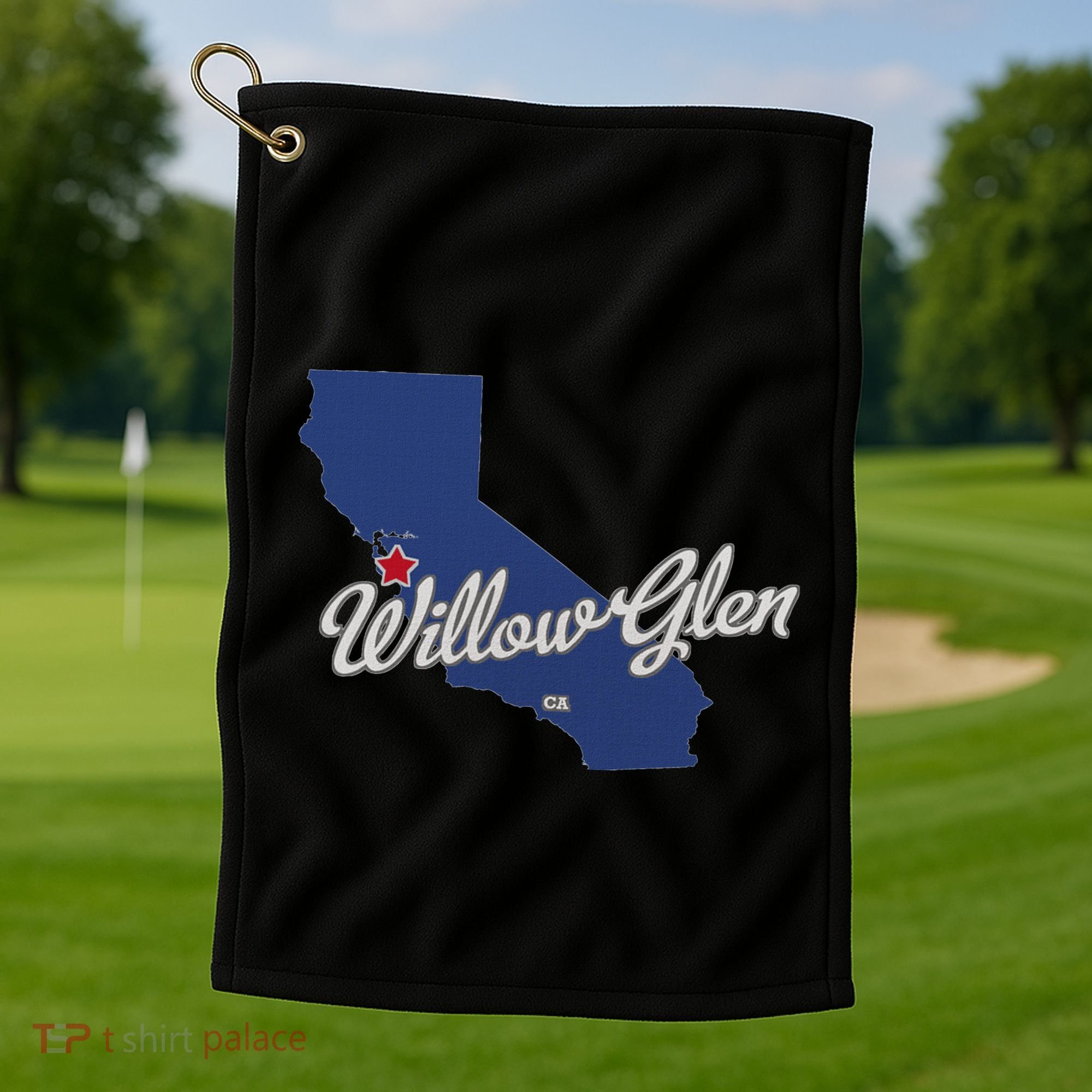 Willow Glen California San Jose Ca Map Golf Towel