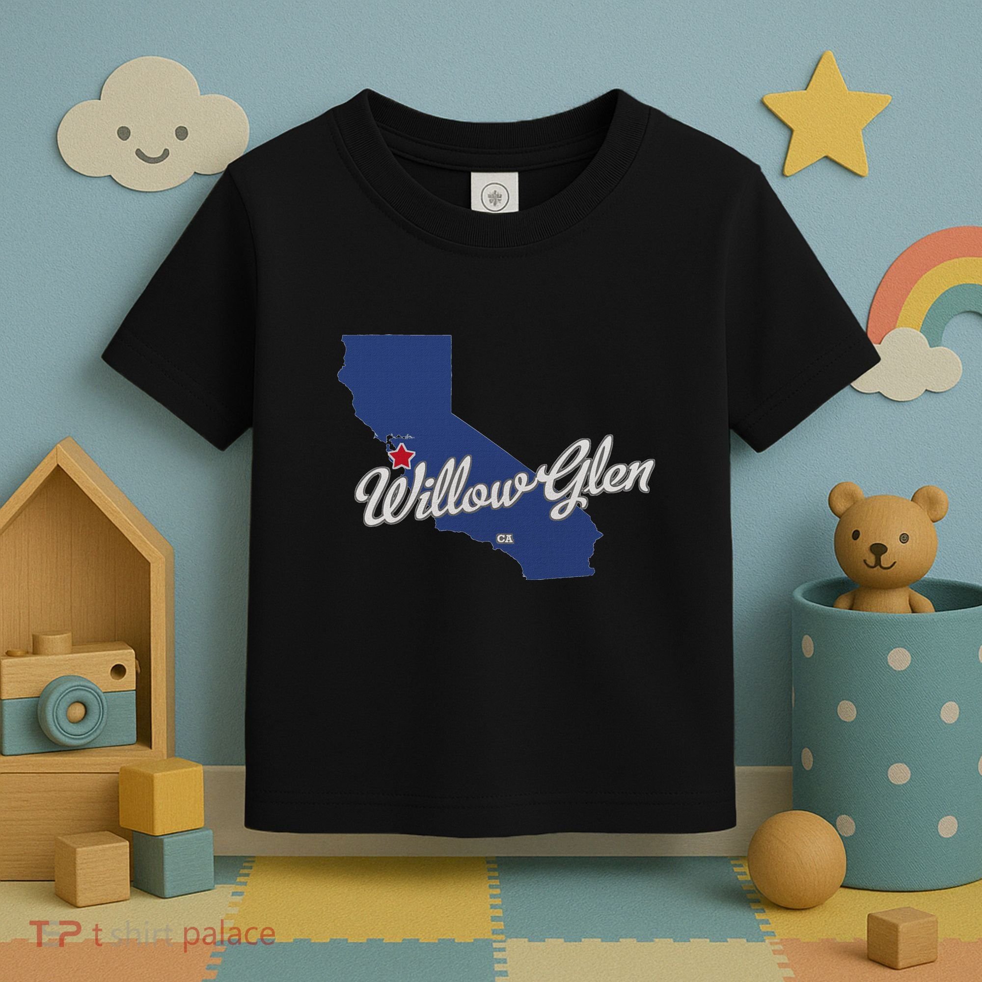Willow Glen California San Jose Ca Map Toddler T-Shirt