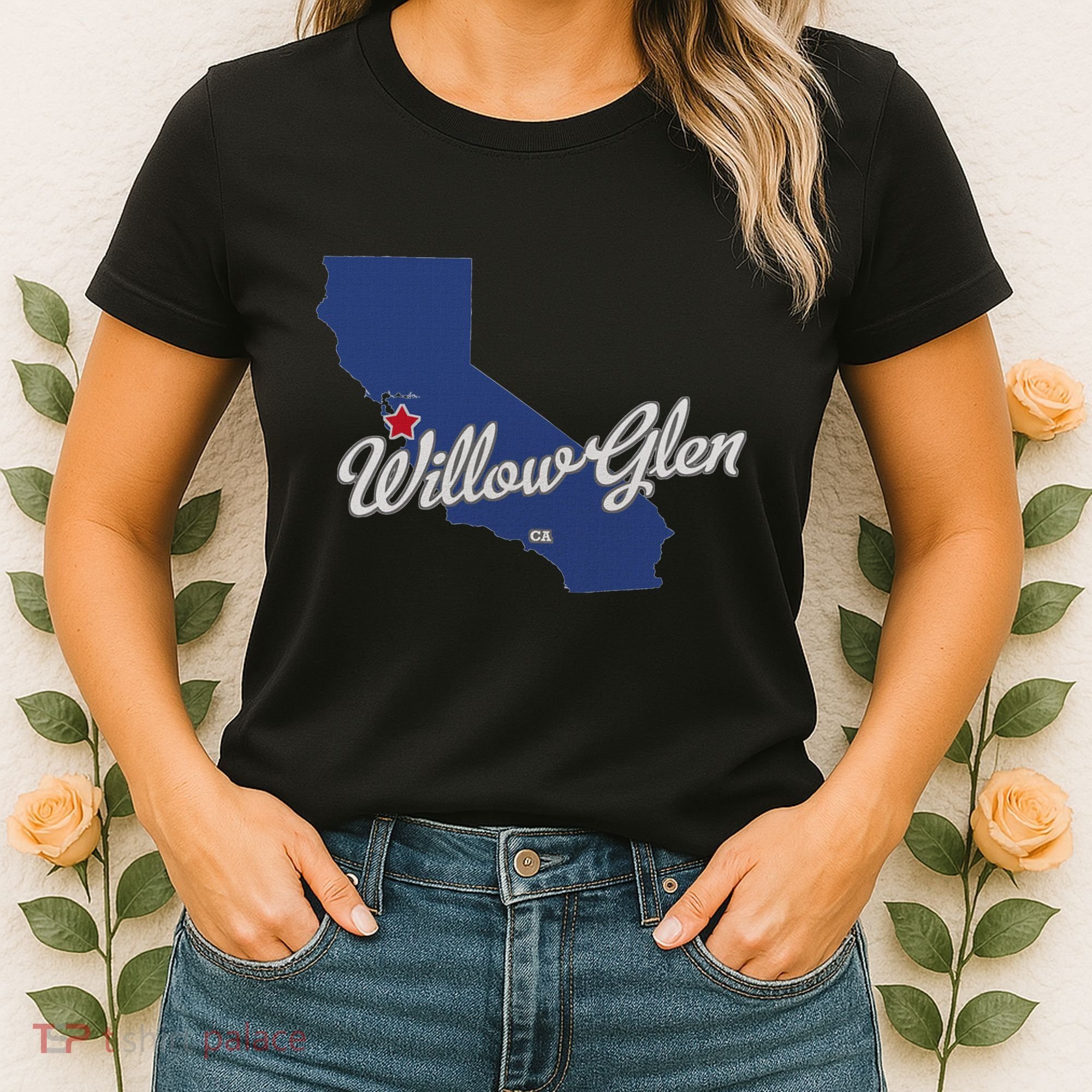 Willow Glen California San Jose Ca Map Women's T-Shirt